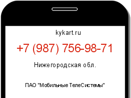 Информация о номере телефона +7 (987) 756-98-71: регион, оператор