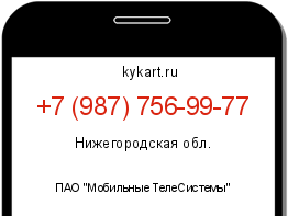 Информация о номере телефона +7 (987) 756-99-77: регион, оператор