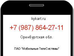 Информация о номере телефона +7 (987) 864-27-11: регион, оператор