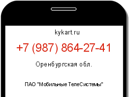 Информация о номере телефона +7 (987) 864-27-41: регион, оператор