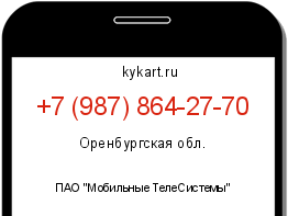 Информация о номере телефона +7 (987) 864-27-70: регион, оператор