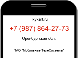 Информация о номере телефона +7 (987) 864-27-73: регион, оператор
