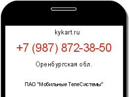 Информация о номере телефона +7 (987) 872-38-50: регион, оператор