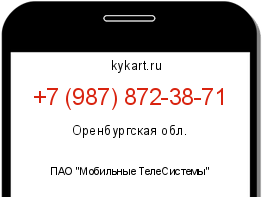 Информация о номере телефона +7 (987) 872-38-71: регион, оператор