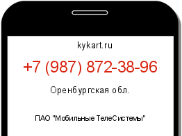 Информация о номере телефона +7 (987) 872-38-96: регион, оператор