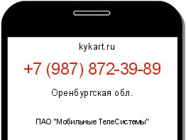 Информация о номере телефона +7 (987) 872-39-89: регион, оператор
