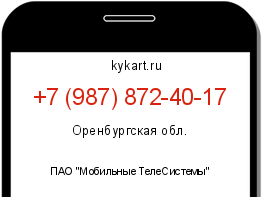 Информация о номере телефона +7 (987) 872-40-17: регион, оператор