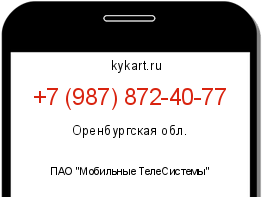 Информация о номере телефона +7 (987) 872-40-77: регион, оператор