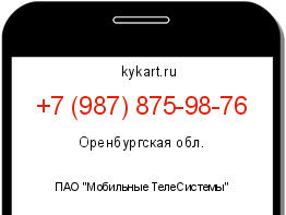 Информация о номере телефона +7 (987) 875-98-76: регион, оператор