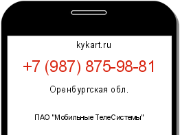 Информация о номере телефона +7 (987) 875-98-81: регион, оператор