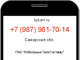 Информация о номере телефона +7 (987) 981-70-14: регион, оператор