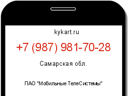 Информация о номере телефона +7 (987) 981-70-28: регион, оператор