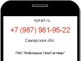 Информация о номере телефона +7 (987) 981-95-22: регион, оператор