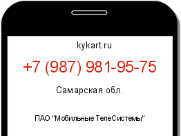 Информация о номере телефона +7 (987) 981-95-75: регион, оператор