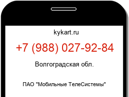 Информация о номере телефона +7 (988) 027-92-84: регион, оператор