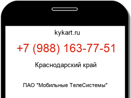 Информация о номере телефона +7 (988) 163-77-51: регион, оператор
