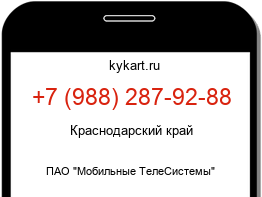 Информация о номере телефона +7 (988) 287-92-88: регион, оператор