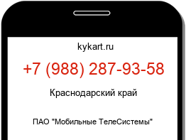 Информация о номере телефона +7 (988) 287-93-58: регион, оператор