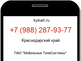 Информация о номере телефона +7 (988) 287-93-77: регион, оператор