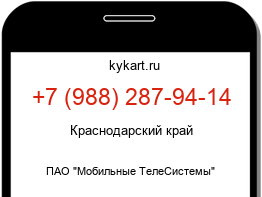 Информация о номере телефона +7 (988) 287-94-14: регион, оператор