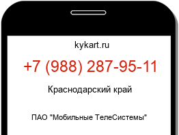 Информация о номере телефона +7 (988) 287-95-11: регион, оператор