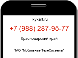 Информация о номере телефона +7 (988) 287-95-77: регион, оператор