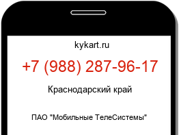 Информация о номере телефона +7 (988) 287-96-17: регион, оператор