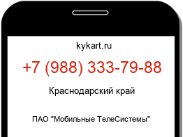 Информация о номере телефона +7 (988) 333-79-88: регион, оператор
