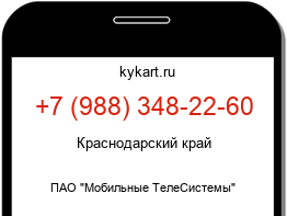 Информация о номере телефона +7 (988) 348-22-60: регион, оператор