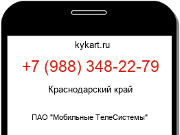 Информация о номере телефона +7 (988) 348-22-79: регион, оператор