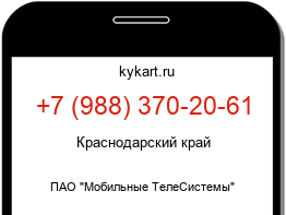Информация о номере телефона +7 (988) 370-20-61: регион, оператор
