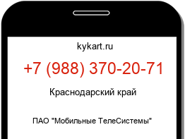 Информация о номере телефона +7 (988) 370-20-71: регион, оператор