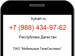 Информация о номере телефона +7 (988) 434-97-62: регион, оператор