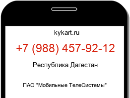 Информация о номере телефона +7 (988) 457-92-12: регион, оператор