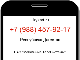 Информация о номере телефона +7 (988) 457-92-17: регион, оператор