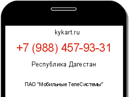 Информация о номере телефона +7 (988) 457-93-31: регион, оператор