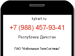 Информация о номере телефона +7 (988) 457-93-41: регион, оператор