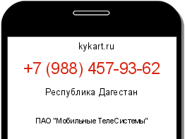 Информация о номере телефона +7 (988) 457-93-62: регион, оператор