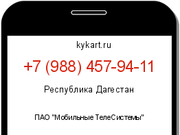 Информация о номере телефона +7 (988) 457-94-11: регион, оператор
