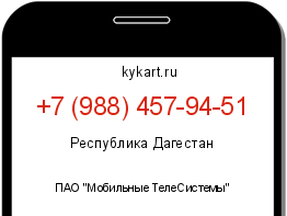 Информация о номере телефона +7 (988) 457-94-51: регион, оператор