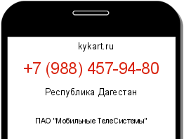 Информация о номере телефона +7 (988) 457-94-80: регион, оператор