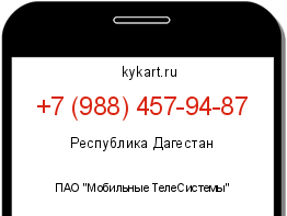 Информация о номере телефона +7 (988) 457-94-87: регион, оператор