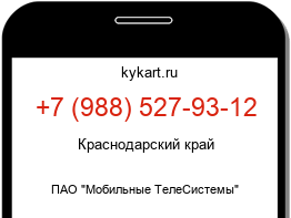 Информация о номере телефона +7 (988) 527-93-12: регион, оператор