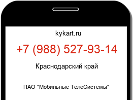 Информация о номере телефона +7 (988) 527-93-14: регион, оператор