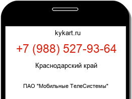 Информация о номере телефона +7 (988) 527-93-64: регион, оператор