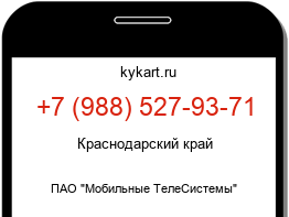 Информация о номере телефона +7 (988) 527-93-71: регион, оператор