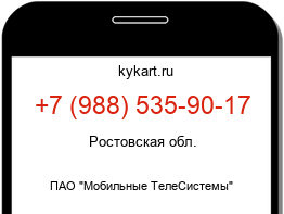 Информация о номере телефона +7 (988) 535-90-17: регион, оператор