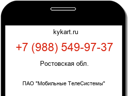 Информация о номере телефона +7 (988) 549-97-37: регион, оператор