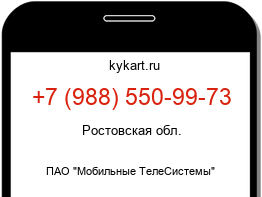Информация о номере телефона +7 (988) 550-99-73: регион, оператор