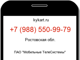 Информация о номере телефона +7 (988) 550-99-79: регион, оператор